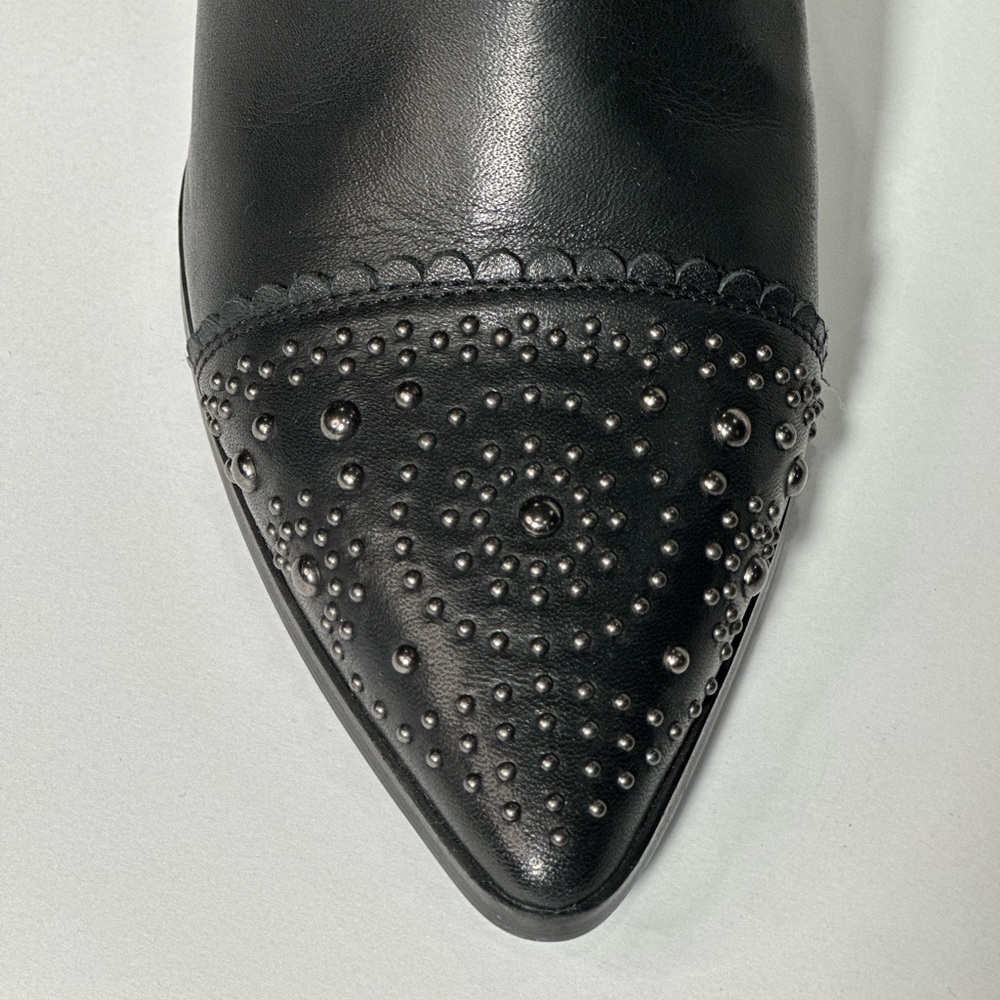 Javiera Booties Boots 2201 Studs Leather Ankle Boots Pointy Toe Heel Zip Spain - Picture 8 of 16